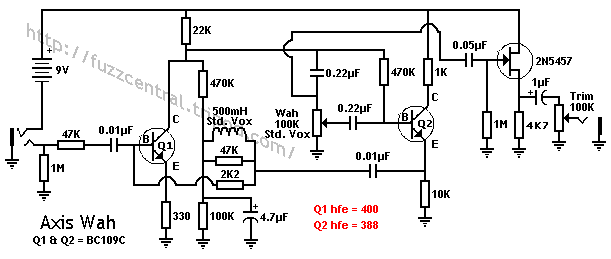 Axis Wah Schematic