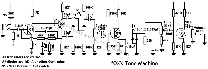 fOXX Tone Machine Schematic