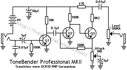Sola Sound ToneBender MKII Schematic