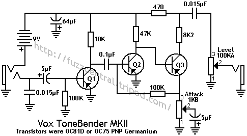 Vox ToneBender MKII Schematic