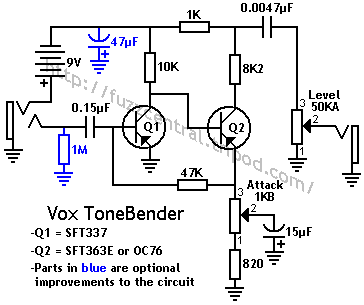 Vox ToneBender Schematic